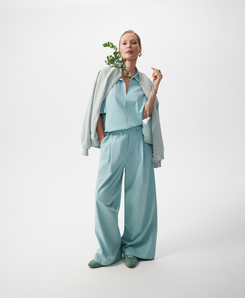 Брюки с поясом на резинке