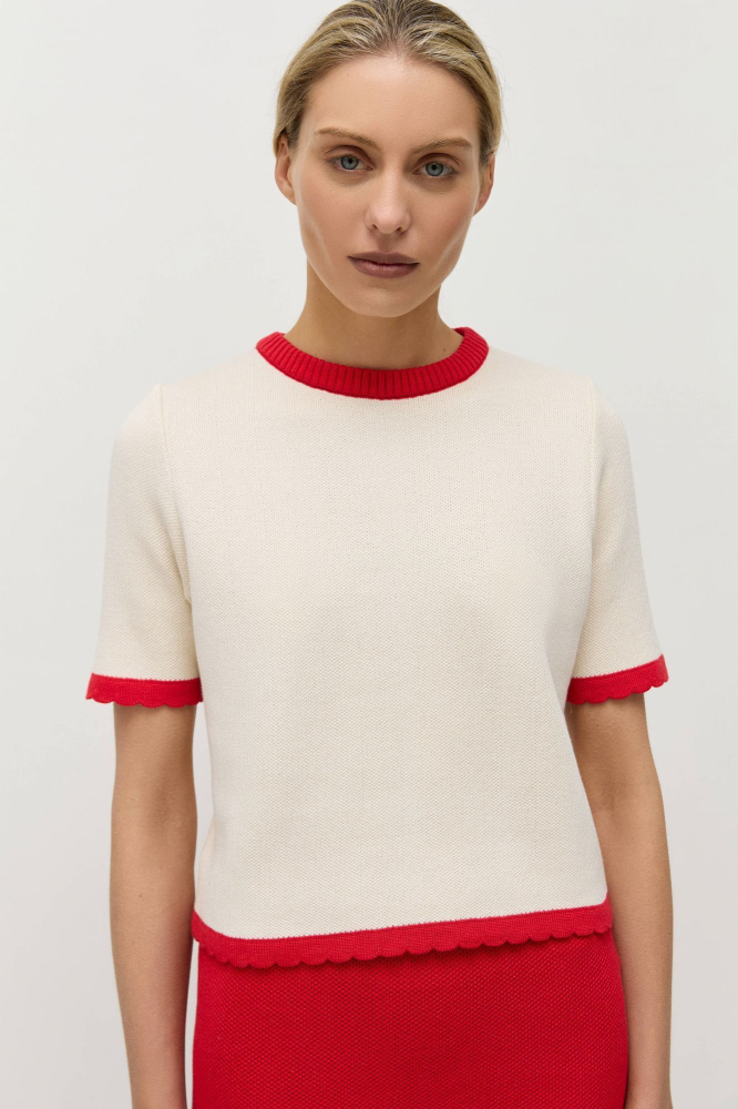 Джемпер-футболка с фигурным краем