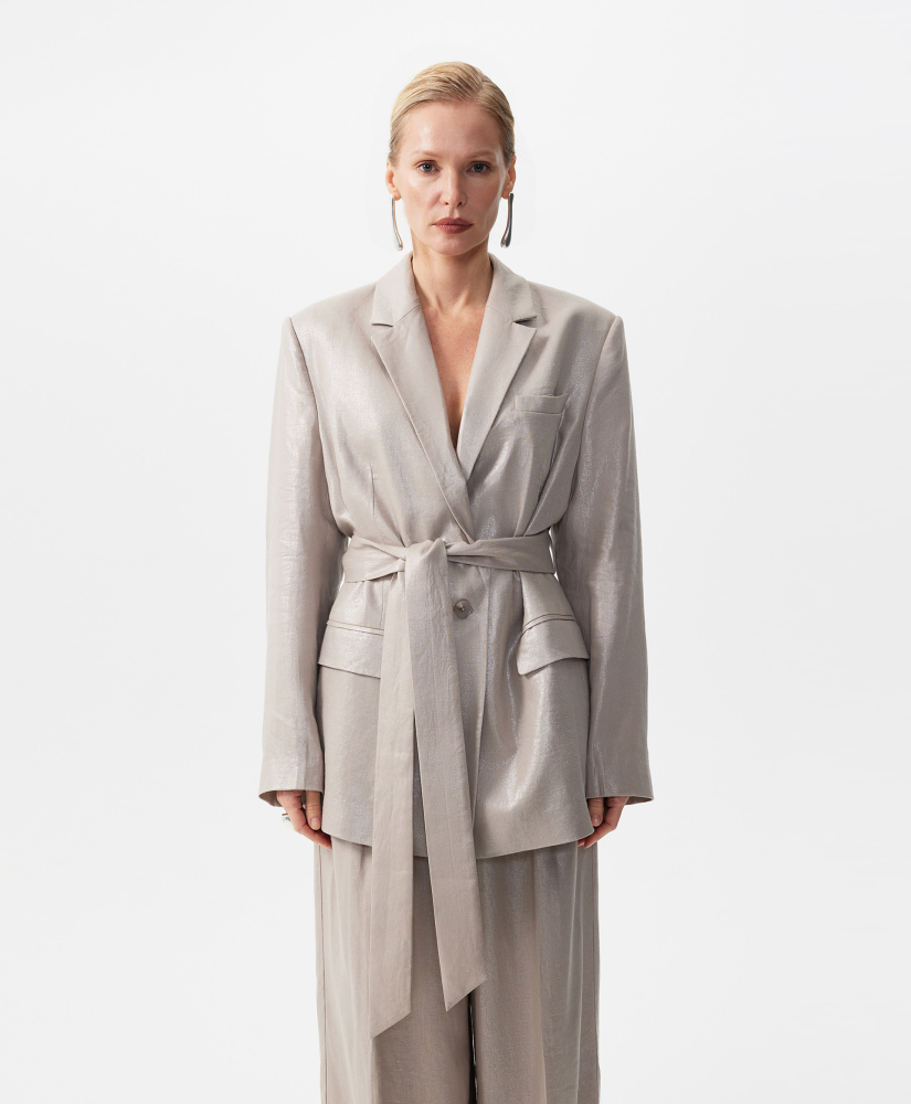 Пиджак льняной прямой свободной формы