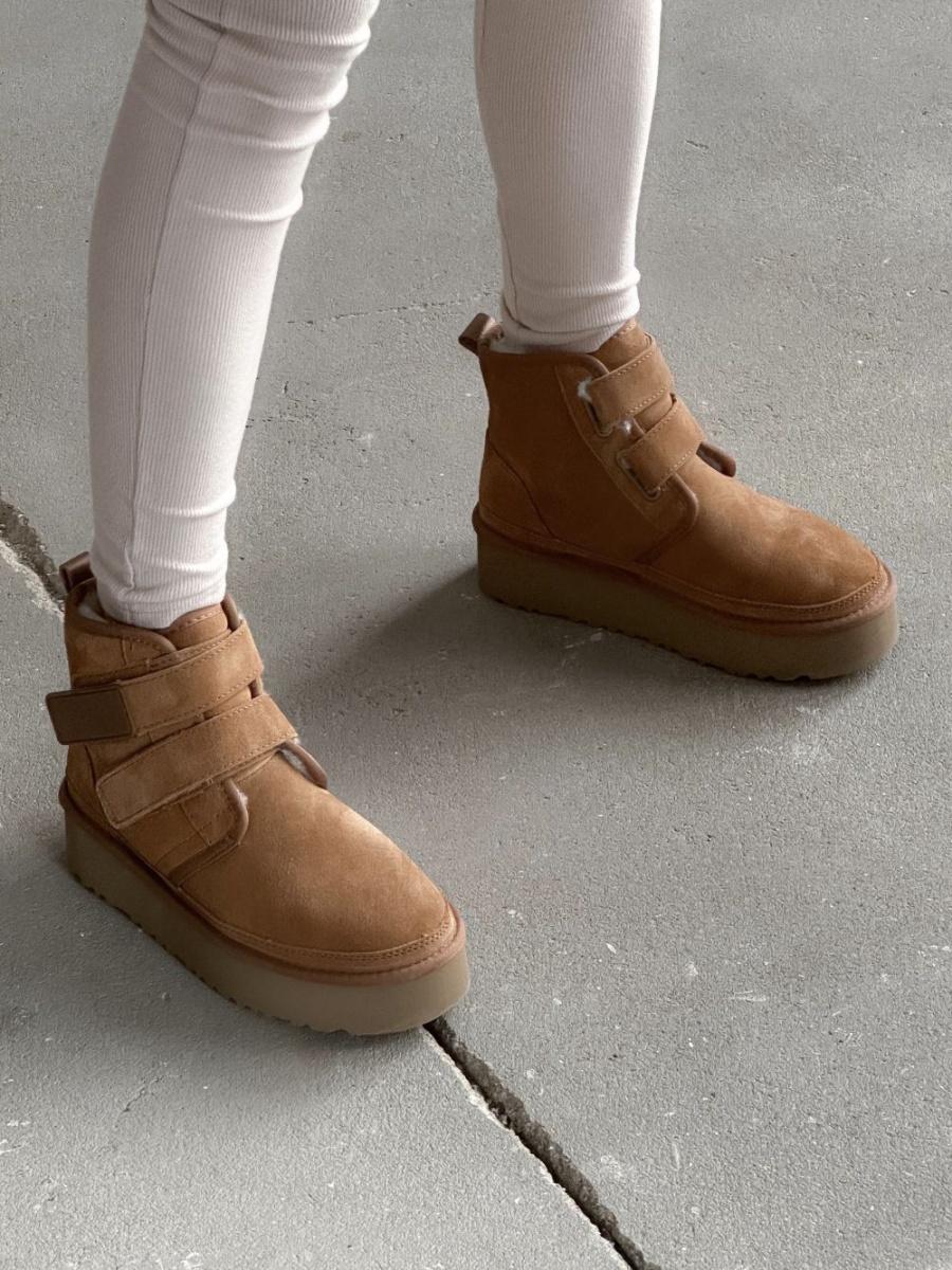 Угги на липучках из натуральной замши SBALO, цвет: рыжий SUG7-2 купить онлайн Угги на липучках из натуральной замши SBALO, цвет: рыжий SUG7-2 купить онлайн