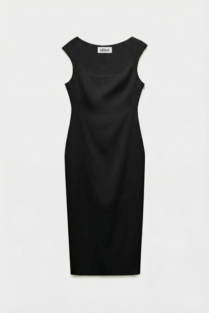 Платье миди из костюмной ткани