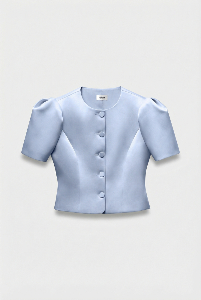 Жакет с объемными рукавами из сатина