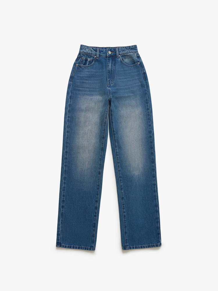 Джинсы прямые с высокой посадкой