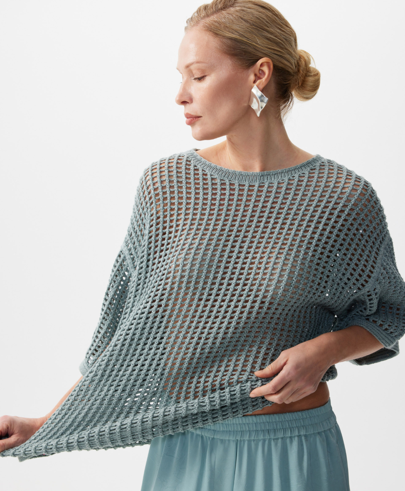 Джемпер с сетчатым переплетением