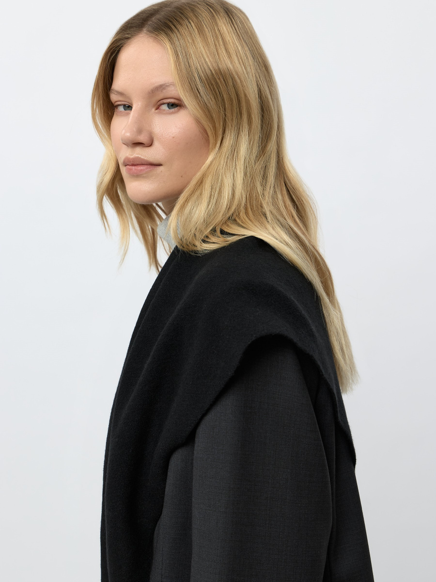 Теплая косынка с шелком Conso, цвет: Черный KSK 250312 - черный купить онлайн Теплая косынка с шелком Conso, цвет: Черный KSK 250312 - черный купить онлайн