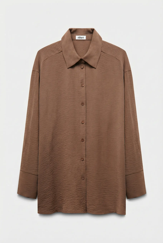 Рубашка оверсайз из жатого хлопка