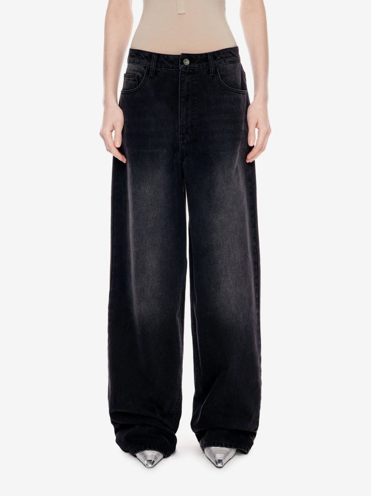 Широкие джинсы завышенной посадки