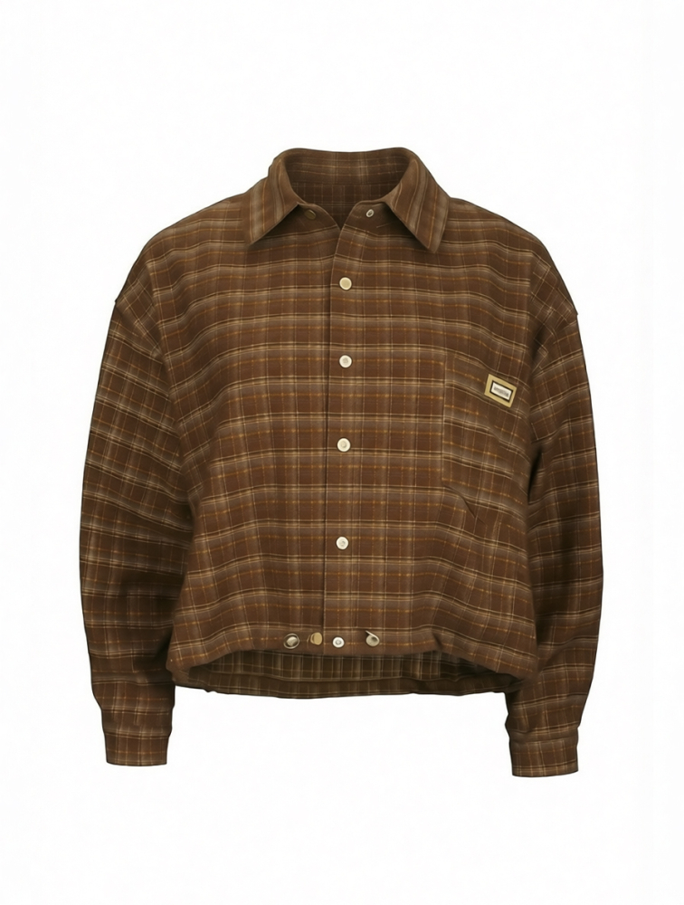 Рубашка в клетку укороченная