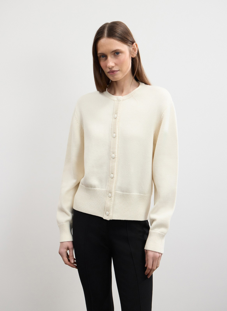 Кардиган из шерсти и хлопка