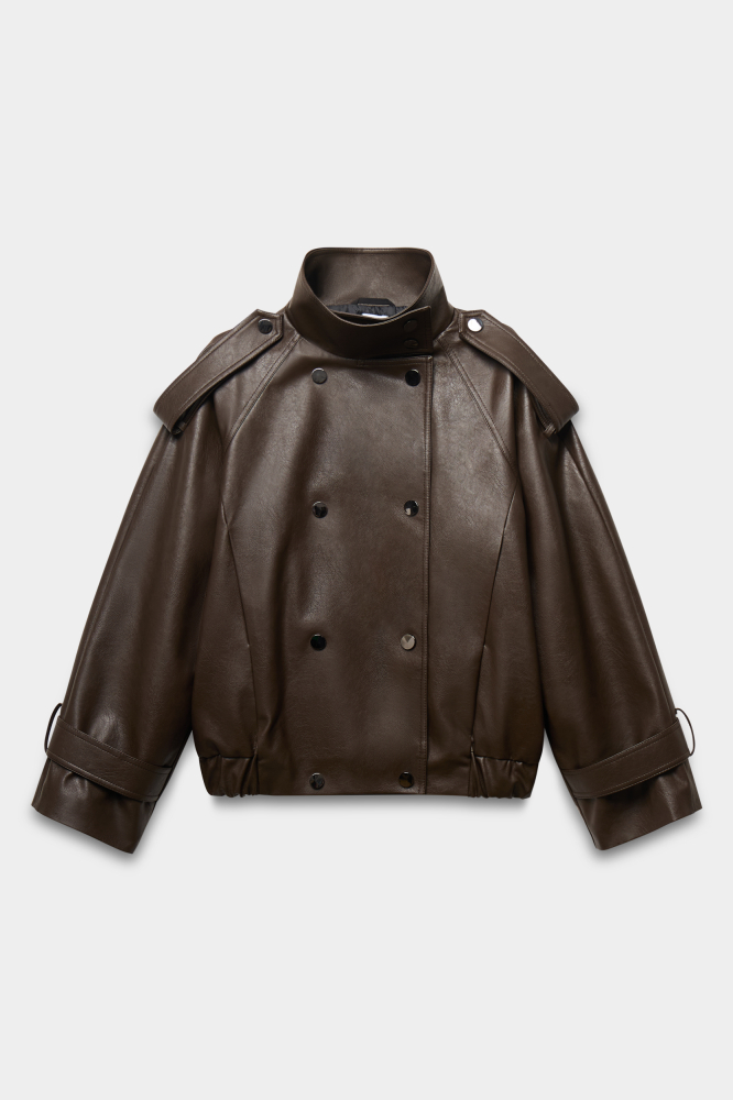 Куртка свободного силуэта из экокожи