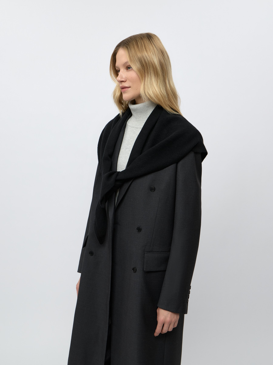 Теплая косынка с шелком Conso, цвет: Черный KSK 250312 - черный купить онлайн Теплая косынка с шелком Conso, цвет: Черный KSK 250312 - черный купить онлайн