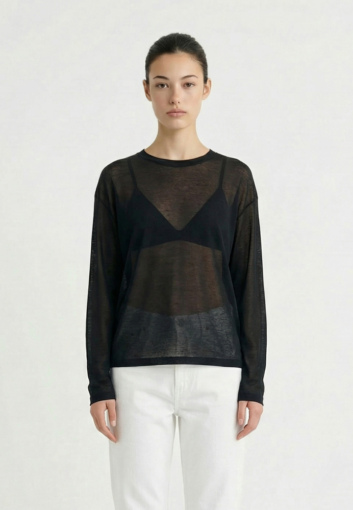 Лонгслив из трикотажа прямого силуэта