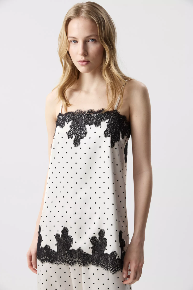 Топ на бретелях с кружевом