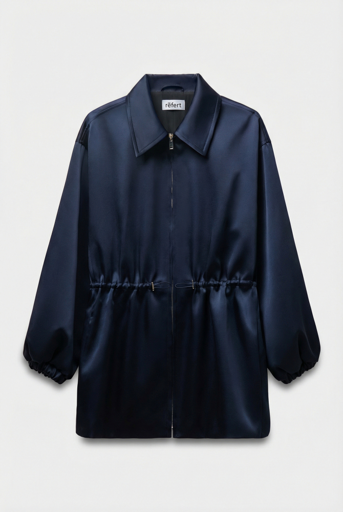 Куртка полуприлегающего силуэта из сатина