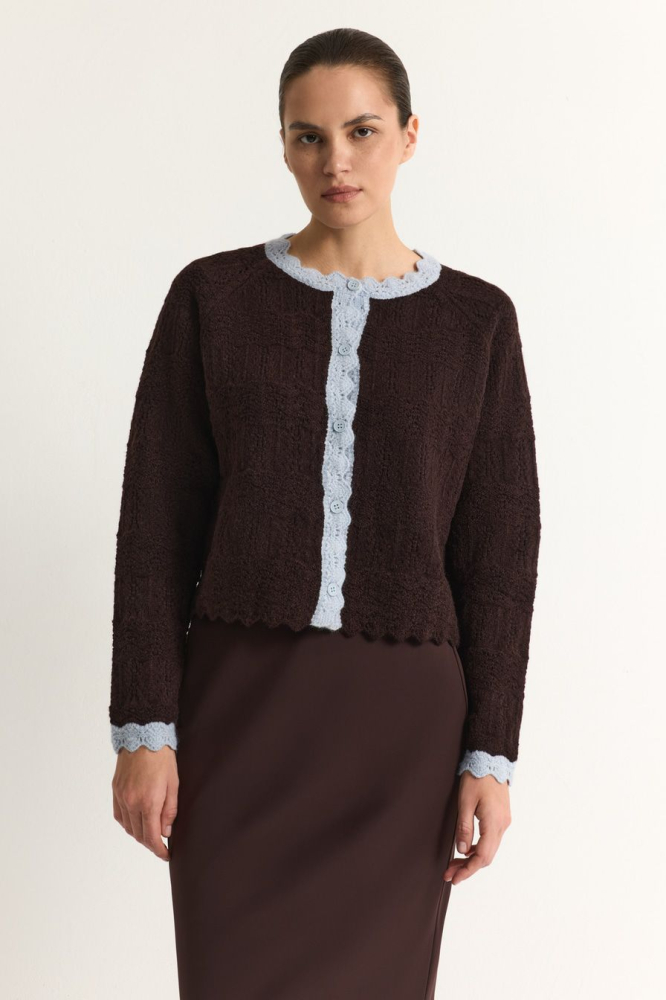 Кардиган с контрастной отделкой