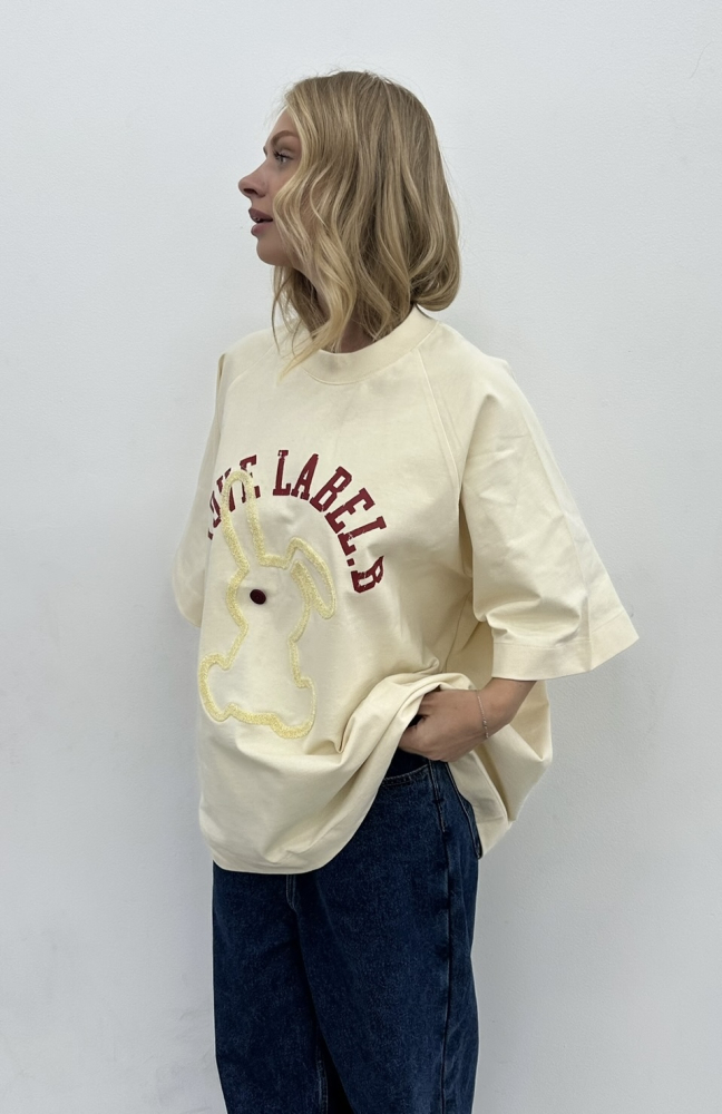 Футболка с рукавом реглан (молочная)