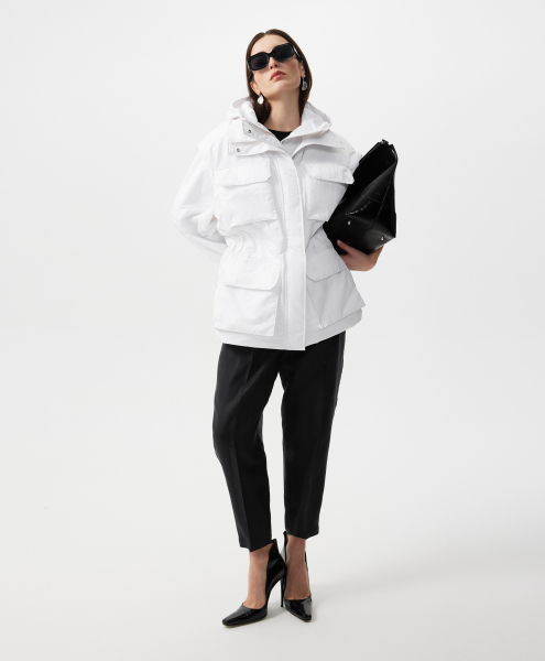 Куртка демисезонная из влагостойкой плащевки GLVR, цвет: белый, 126G21GAC4115 купить онлайн