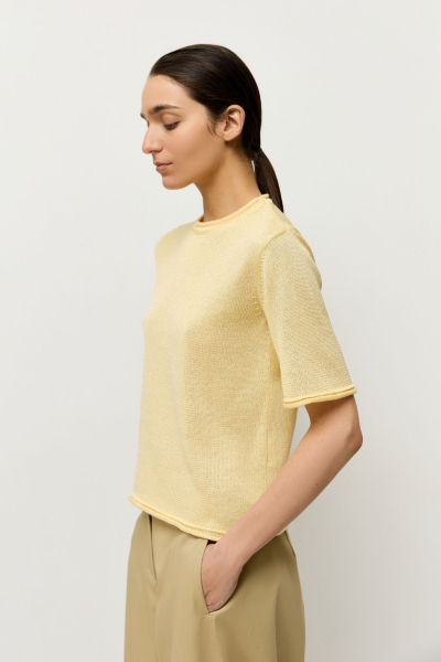 Джемпер-футболка из вискозы с хлопком AROUND, цвет: Желтый,  купить онлайн