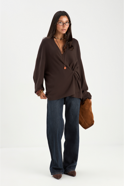 Кардиган на запах MIA AIM, цвет: коричневый, MIA605 купить онлайн