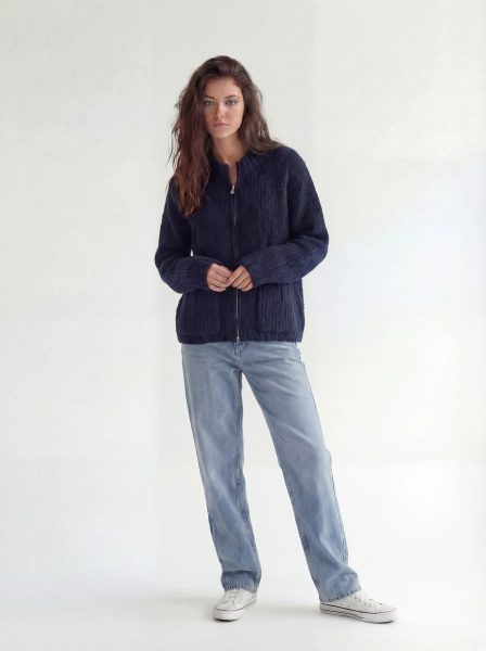 Кардиган на молнии SAGAS, цвет: синий, 260101 купить онлайн