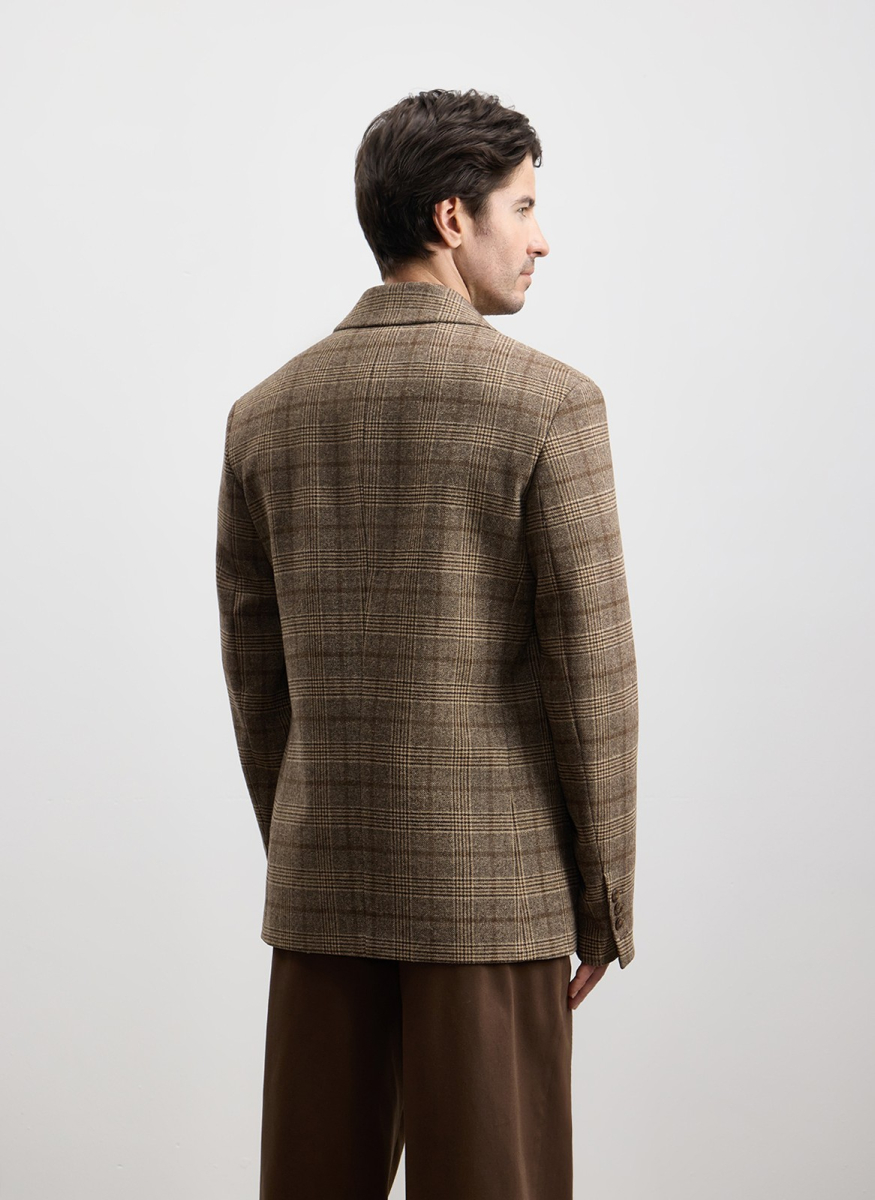 Пиджак из фактурной ткани с шерстью ALL WE NEED, цвет: коричневый,  купить онлайн