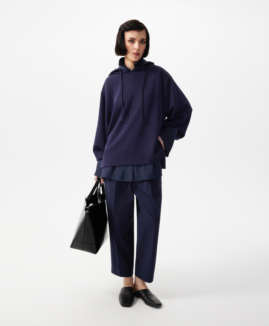 Брюки из поплина с поясом на резинке