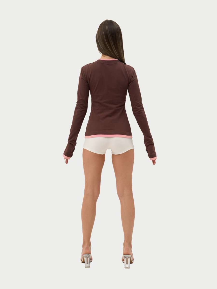 Лонгслив приталенный ONSI, цвет: коричневый,  купить онлайн