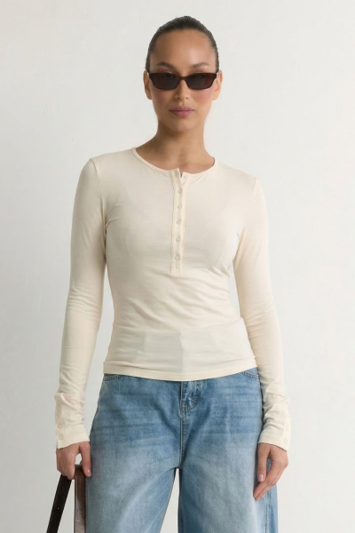 Лонгслив с рукавами на кнопках TOPTOP, цвет: белый, TT.025.17747.120 купить онлайн