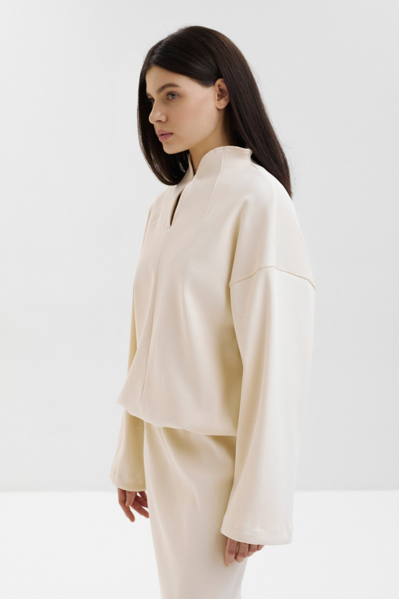 Свитшот с акцентным вырезом marte, цвет: бежевый,  купить онлайн