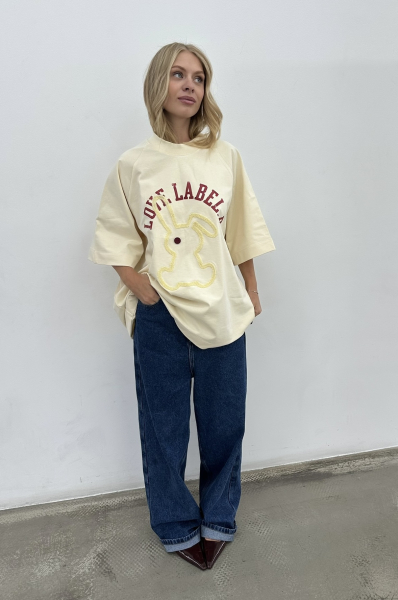 Футболка с рукавом реглан (молочная) Label .B, цвет: бежевый Tp.04.3.5536.1402ECR | новая женская коллекция купить онлайн