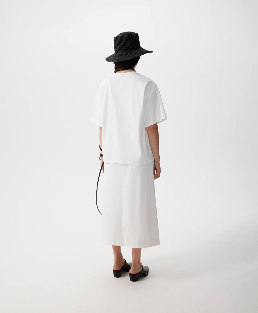 Футболка с контрастной отделкой из кружева GLVR, цвет: белый, 126G21GAC1216 купить онлайн