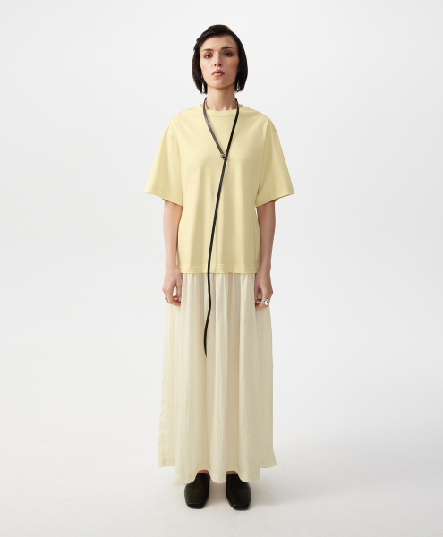 Платье макси комбинированное GLVR, цвет: Желтый, 126G24GAC2501 купить онлайн