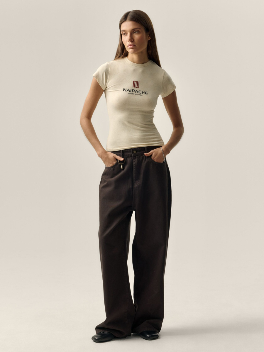 Футболка Confidence curve NAIPACHE, цвет: абрикосовый,  купить онлайн Футболка Confidence curve NAIPACHE, цвет: абрикосовый,  купить онлайн