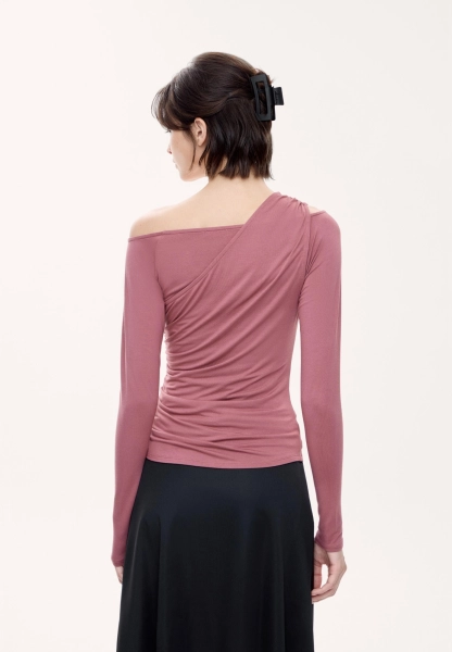 Женский асимметричный лонгслив MUTED, цвет: малиновый, 904194.WLSL0021_Raspberry купить онлайн