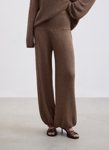 Брюки ажурной вязки ALL WE NEED, цвет: Серо-бежевый, 2604W3603-12 купить онлайн