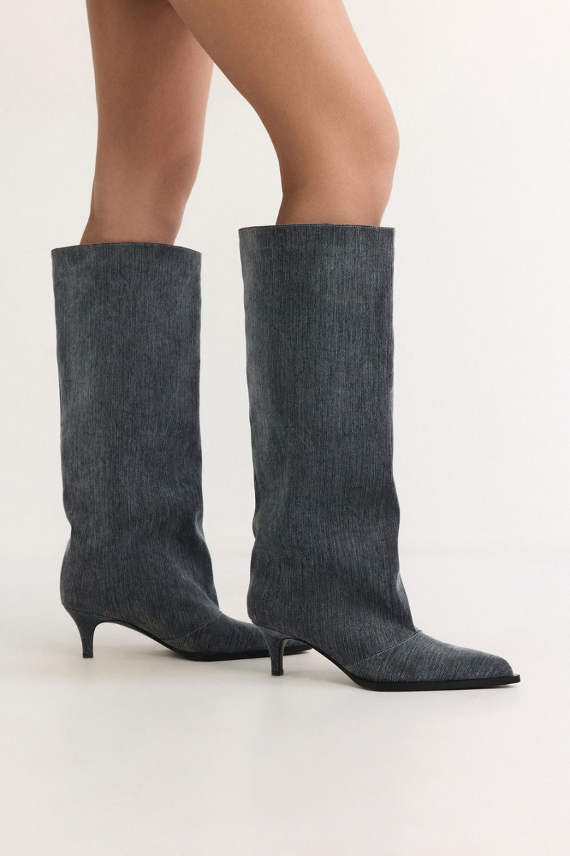 Сапоги из денима Lera Nena, цвет: серый LNU.402.18694.800 купить онлайн