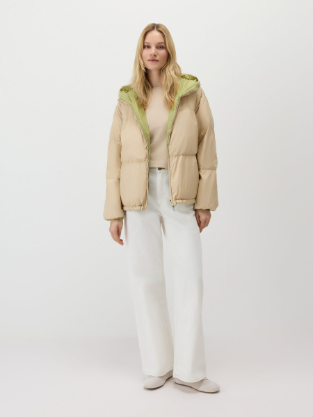 Пуховая куртка двусторонняя Conso, цвет: мультиколор, SDS 260101 - бежевый/зеленый купить онлайн