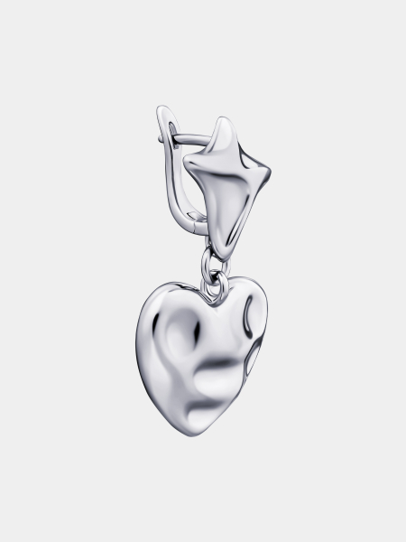 Моносерьга фактурное сердце RUSHEV RSHV_SS25_EA4S купить онлайн