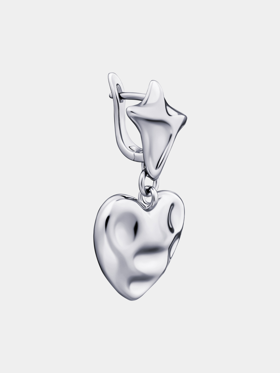 Моносерьга фактурное сердце RUSHEV RSHV_SS25_EA4S купить онлайн