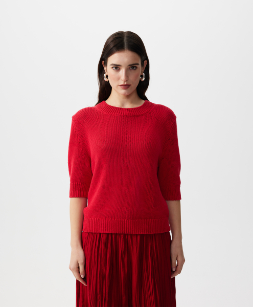 Джемпер полуприлегающего силуэта GLVR, цвет: красный, 126G25GAC3113 купить онлайн