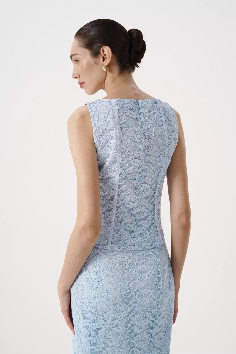Топ корсетный из кружева Charmstore, цвет: голубой, 102-627122-668 купить онлайн