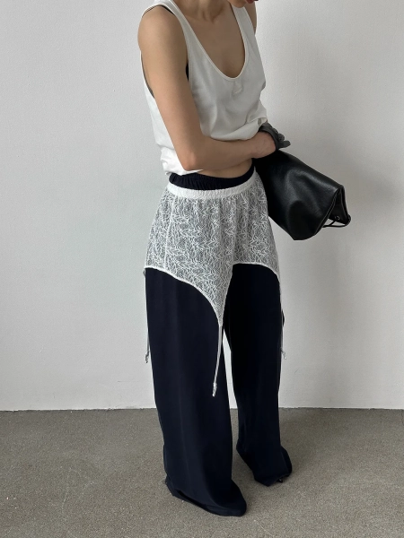 Кружевной пояс асимметричного кроя MIARTLAND, цвет: молочный НФ-00000876 купить онлайн