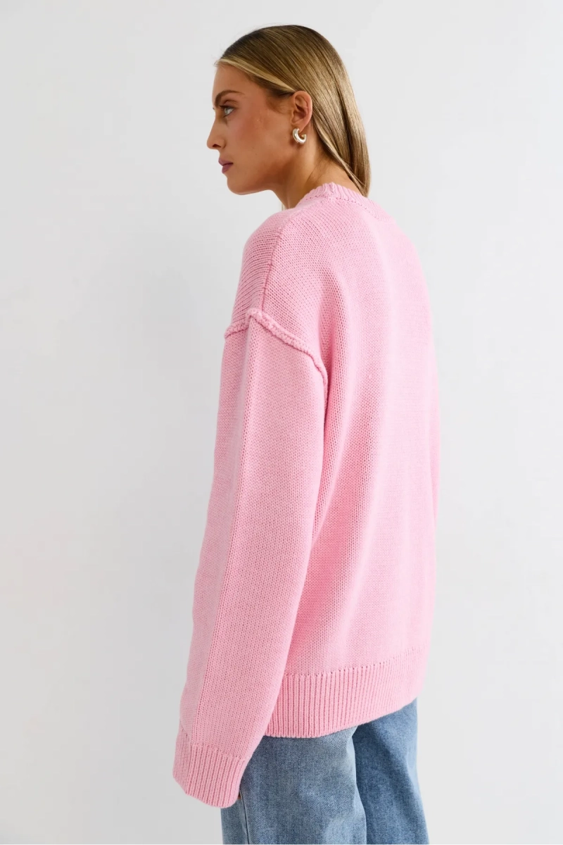 Джемпер с наружными швами Барби Erist store, цвет: розовый, НФ-00003240 купить онлайн