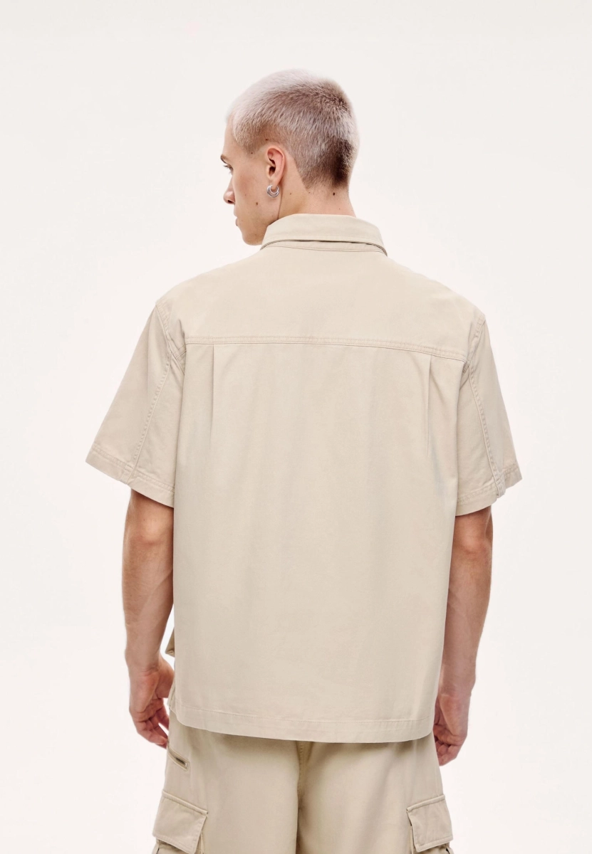 Мужская рубашка карго из твила MUTED, цвет: бежевый, 904737.MSHR0025_Beige купить онлайн