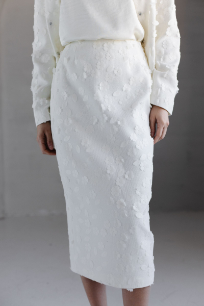 Юбка из твида миди VLVT, цвет: белый, 00-00005376 купить онлайн