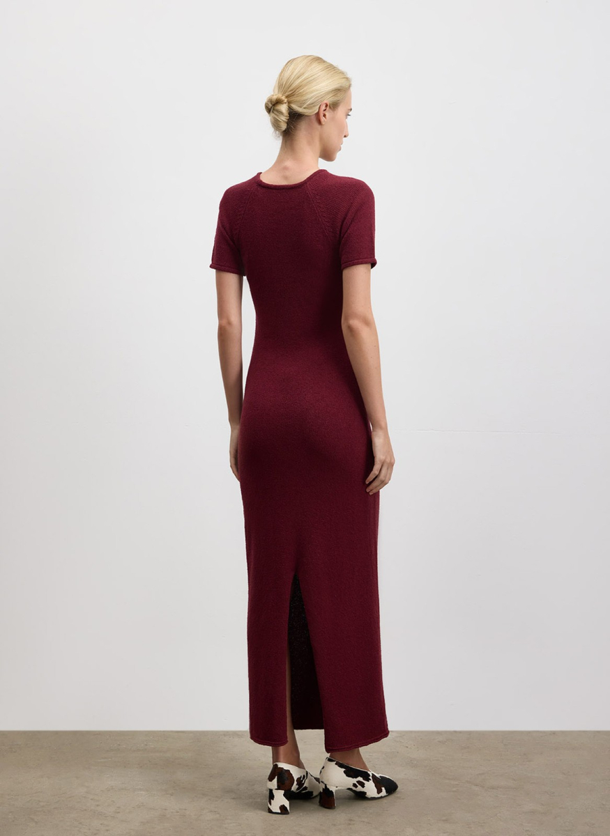 Платье фактурной вязки из хлопка ALL WE NEED, цвет: Бордовый,  купить онлайн