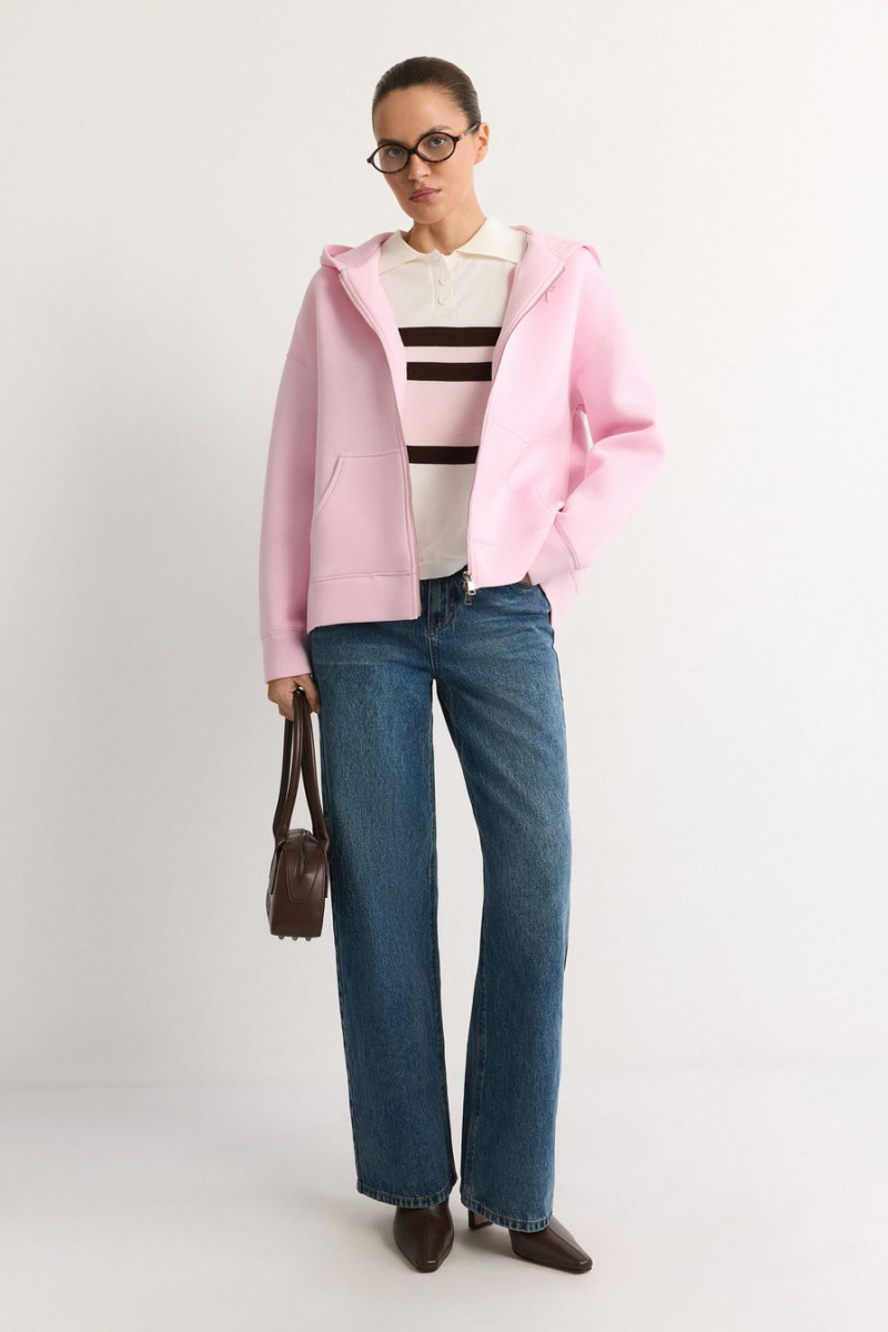 Худи из неопрена на молнии TOPTOP, цвет: розовый, TT.054.15833.300 купить онлайн