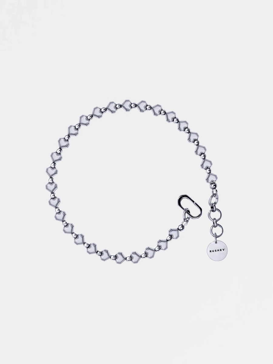 Чокер из гематитовых сердец