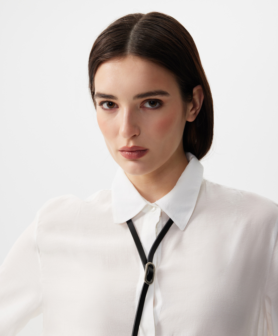 Блузка прямой свободной формы GLVR, цвет: белый, 126G21GAC2226 купить онлайн