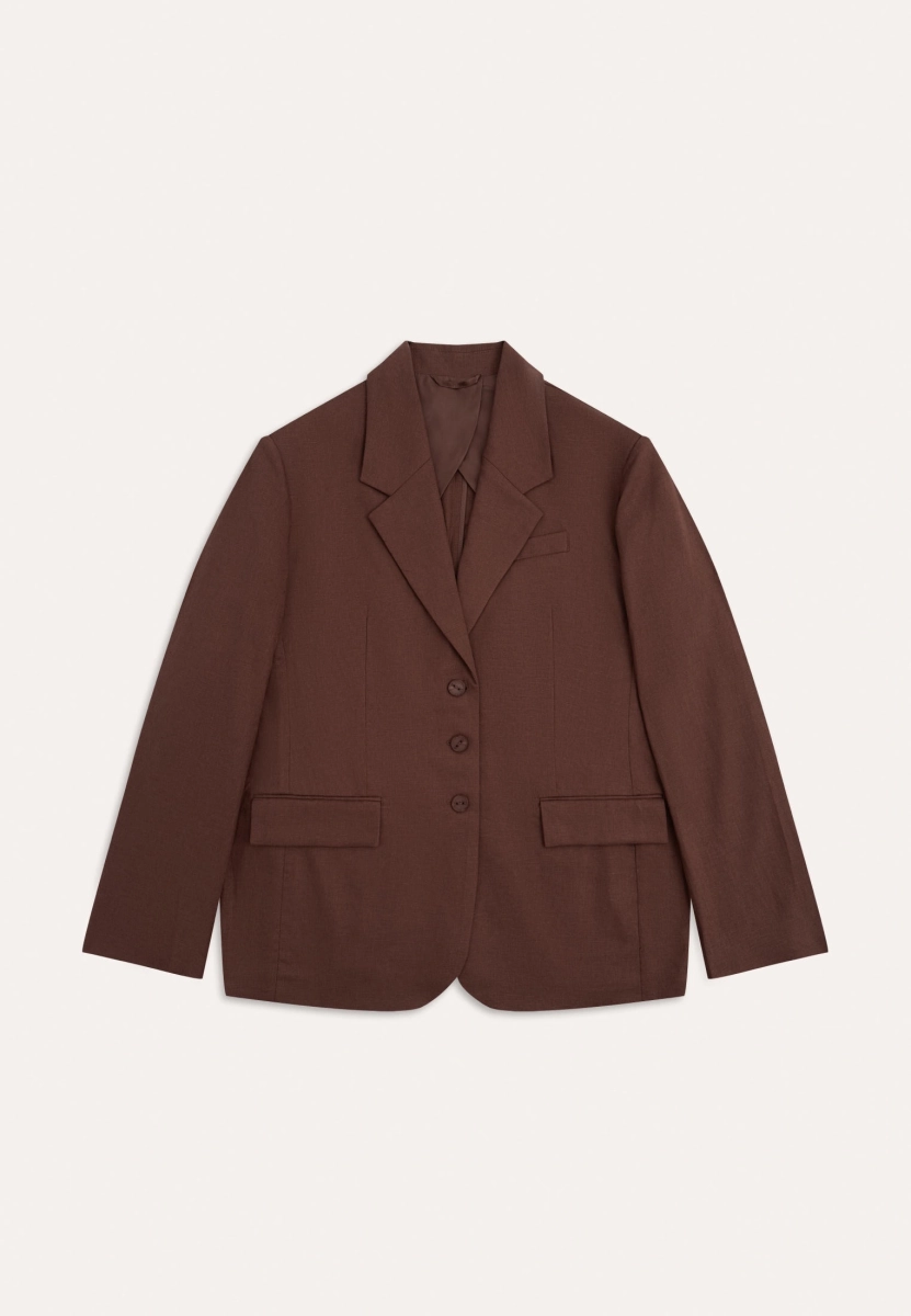 Женский жакет льняной MUTED, цвет: коричневый, 904737.WJKT0001_Brown купить онлайн